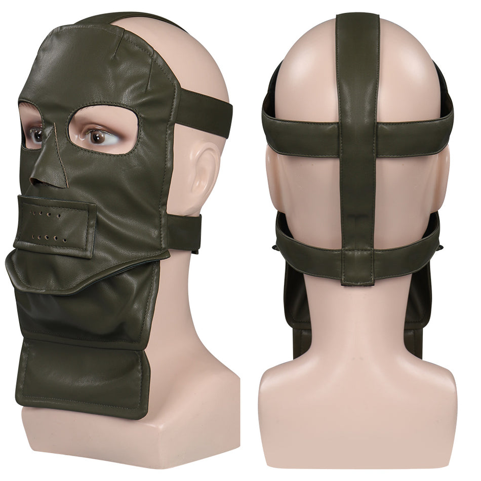 Leather Half-Face Mask Halloween Costume Prop (LED Face Mask)