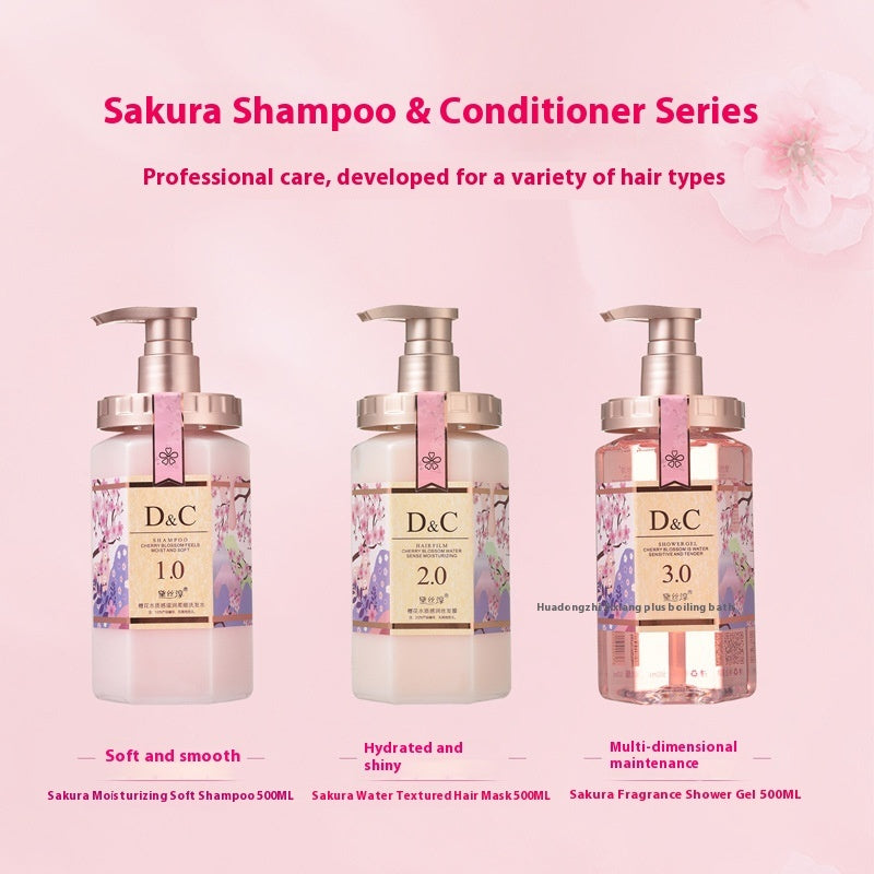 Sakura Shampoo, Conditioner & Shower Gel Set (Body Wash Gel)