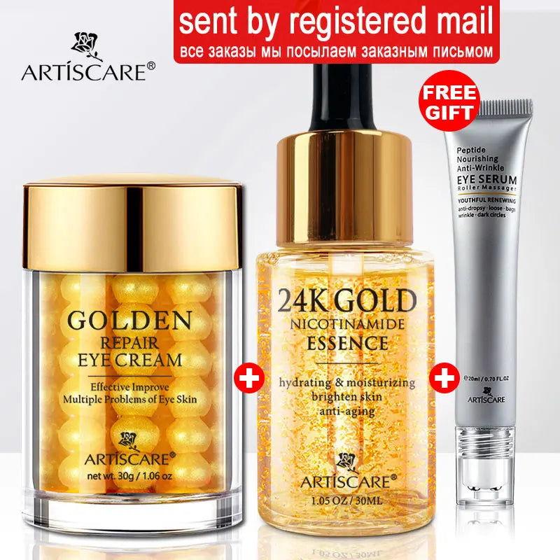 ARTISCARE 24K Gold Facial Serum Set (Niacinamide Toner)