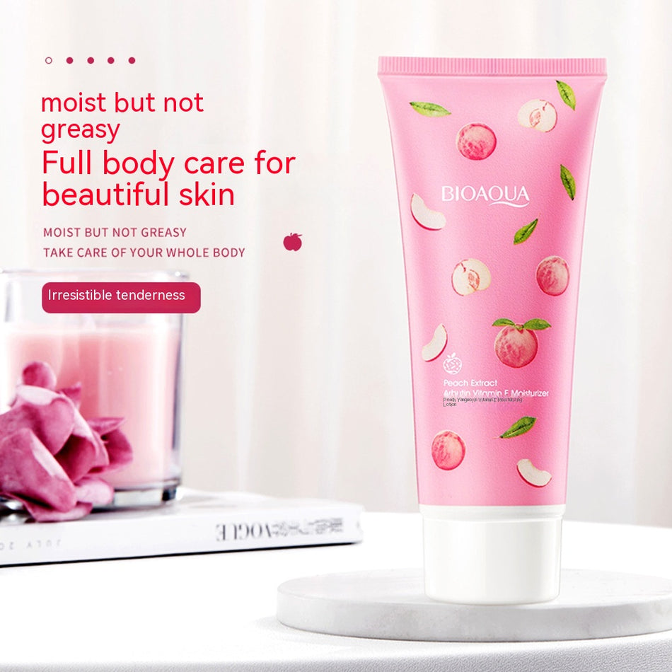 Peach Lactic Acid Bacteria & Vitamin E Body Lotion – Moisturizing & Mild (Body Lotion Glow)